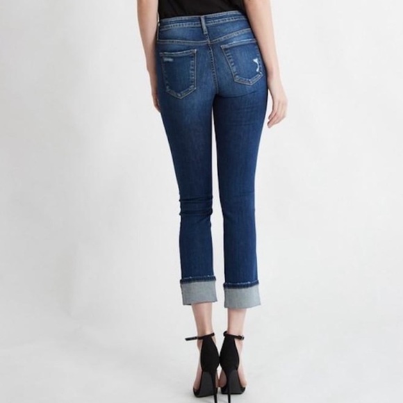 Flying Monkey High Rise Ripped Cuffed Stretch Skinny Jeans Size 30 - Picture 3 of 14